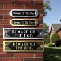 Beware Of The Dog Metal Door Sign Art Deco Or Modern, thumbnail 1 of 6