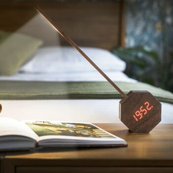 Cherry Octagon Plus Clock Desk Light, 3 of 5