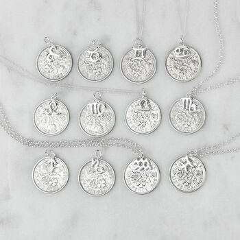 Sterling Silver Star Sign 70th Birthday Sixpence Necklace, 3 of 10