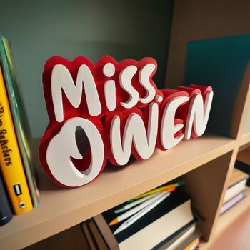 Custom 3D Multicolour Name Plates – Personalised Desk And Shelf Display, 7 of 10