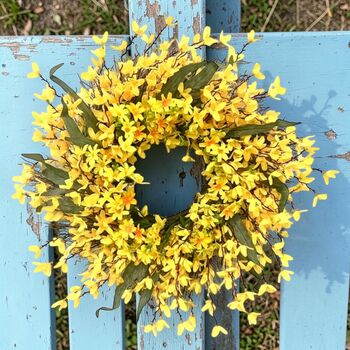 Vibrant Yellow Bloom Spring Wreath, 3 of 7