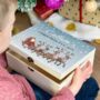 Personalised Name Wooden Christmas Eve Box Reindeer, thumbnail 1 of 3