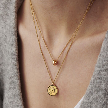 Personalised Monogrammed Scalloped Necklace, 3 of 7