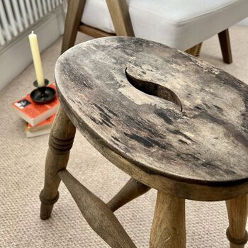 Old Vintage Wooden Stool / Side Table, 2 of 4