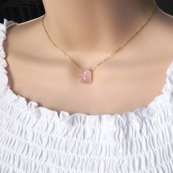 Rose Quartz Necklace With Natural Gemstone Nugget, 4 of 6