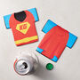 Personalised Superhero Shirt Can Cooler, thumbnail 3 of 6