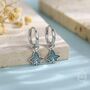 Sterling Silver Enamel Ivy Leaf Huggie Hoop Earrings, thumbnail 1 of 10