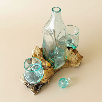 Whisky Decanter And Two Tumblers On Wood, 5 of 9