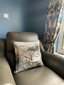 Velvet Heron 50 X 50cm Luxury Cushion, 8 of 10