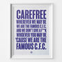 Chelsea 'Carefree' Football Song Print, thumbnail 1 of 3