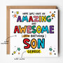 Amazing Awesome Son Birthday Card Any Age, thumbnail 1 of 5
