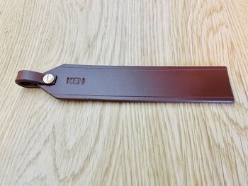 Personalised Stamped Leather Bookmark, Conker Brown, 8 of 9