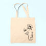 Personalised Birth Flower Linen Tote Bag, thumbnail 2 of 5