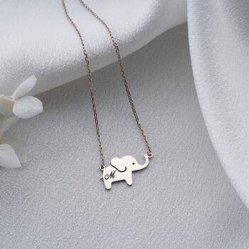 Personalised Initial Elephant Necklace, 5 of 9