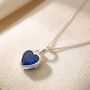 Mini Heart Sapphire September Birthstone Necklace, thumbnail 1 of 3