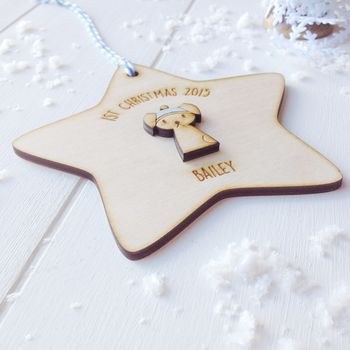 Personalised Puppy's First Christmas Tree Decoration, 4 of 6