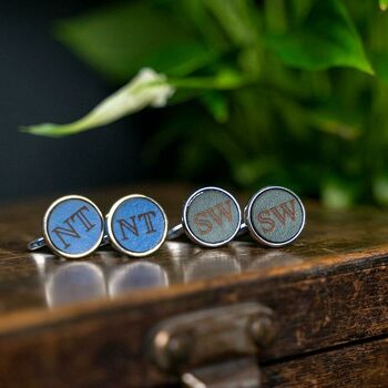 Men's Personalised Leather Cufflinks, 2 of 12