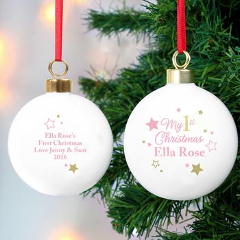 Personalised Babies First Christmas Bauble, 3 of 4