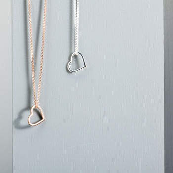 Sterling Silver Floating Heart Necklace, 5 of 5