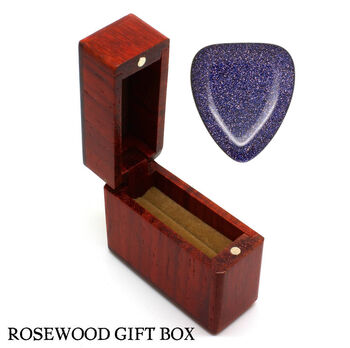 Blue Goldstone Guitar Pick / Plectrum In A Gift Box, 2 of 3