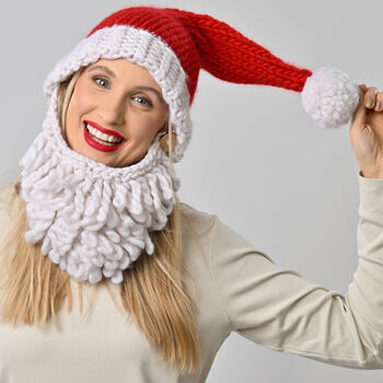 Christmas Knitting Kit Santa's Hat And Beard, 2 of 5