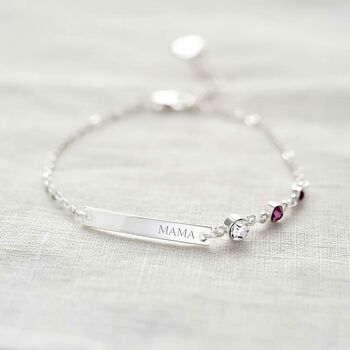 Family Birthstone And Bar Personalised Bracelet, 4 of 11