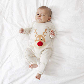 Christmas Pyjamas Mum And Baby Reindeer Print, 3 of 6