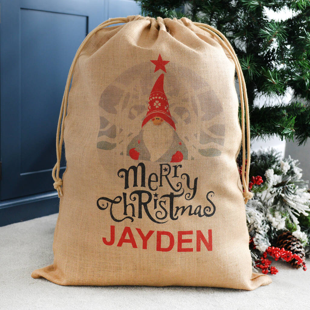 Personalised Christmas Santa Hessian Sack By A Type Of Design