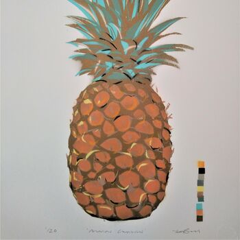 'Pineapple' Original Metallic Handmade, 6 of 9