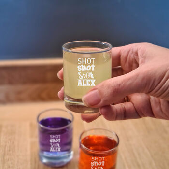 Personalised Engraved Shot Glasses, Set Of Three, 6 of 9
