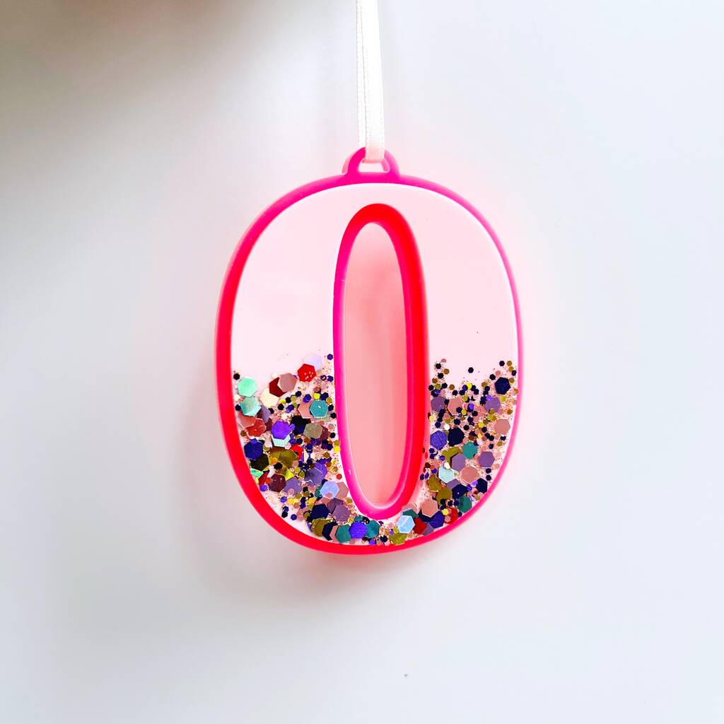 Personalised Acrylic Initial Glitter Gift Tag By Cottonhead Monkeys