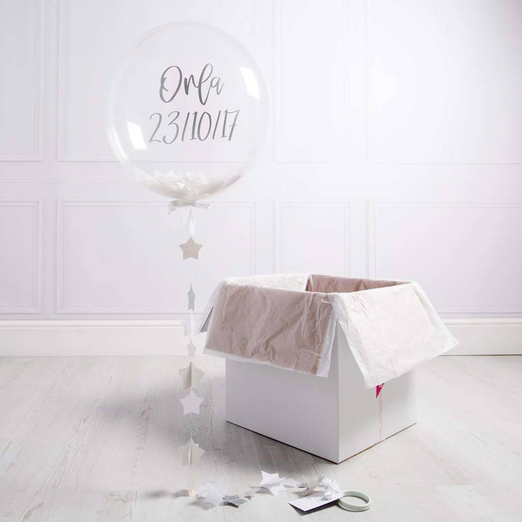 personalised christening bubble balloon by bubblegum balloons