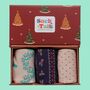 Women's Bamboo Socks Gift Box Christmas Robins, thumbnail 1 of 5