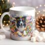 Personalised Border Collie In Christmas Lights, thumbnail 5 of 10