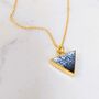 Triangle Dendritic Agate Gemstone Necklace, Gold Plated, thumbnail 1 of 7