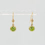 Green Cubic Zirconia Round Drop Hook Earrings, thumbnail 1 of 5
