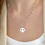 Smiling Again Chunky Chain Happy Face Necklace, thumbnail 1 of 5