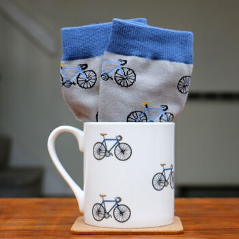Cycling Bike Mug And Sock Gift Set, 2 of 4