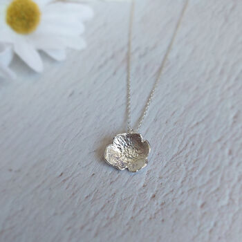 Small Daisy Pressed Flower Necklace Sterling Silver, 7 of 9