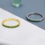Emerald Green Half Eternity Ring, thumbnail 4 of 11