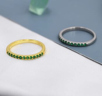 Emerald Green Half Eternity Ring, 4 of 11