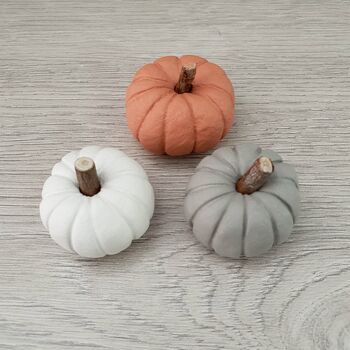 Set Of Three Handmade Mini Clay Pumpkins, 7 of 11