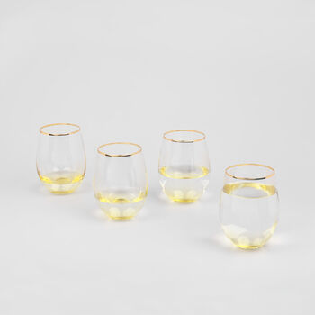 G Decor Set Of Four Lazaro Yellow Ombre Tumbler Glasses, 5 of 8