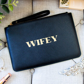 Wifey Hen Do Wedding Or Honeymoon Clutch Bag, 5 of 6