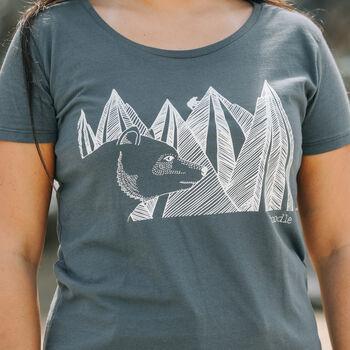 Organic Womens Mountain Bear T Shirt, 4 of 4