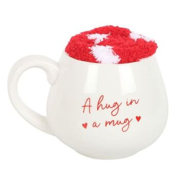 Hug In A Mug Heart Mug And Socks Set, 4 of 4