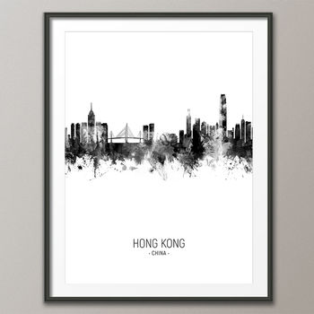 Hong Kong Skyline Portrait Print And Box Canvas, 4 of 5