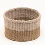Chali: Charcoal And Sand Duo Colour Block Woven Basket, thumbnail 6 of 9