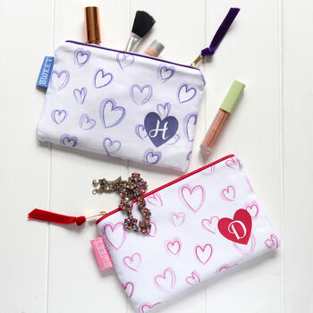 Personalised Red Hearts Make Up Purse, 3 of 4