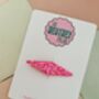 Neon Pink Glitter Resin Hair Clip / Festival Fashion Barrette / Bright Hot Pink Shimmer Slide / Y2 K Rave Aesthetic Hair Accessory, thumbnail 2 of 4